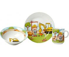 Ritzenhoff & Breker Kindergeschirr Set Bauarbeiter, 3-teilig, Porzellan
