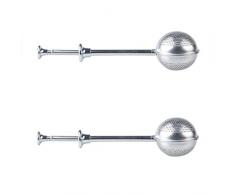 Tensay Teesieb aus rostfreiem Edelstahl Gewürzkugelfilter Tee undicht Presse Typ Teesieb Schieben Stil Tee-Sieb-Tee-Werkzeug Teezange Teefilter für alle Becher Tassen und Kannen