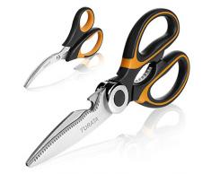 TURATA Multifunktionale Küchenschere Feine Edelstahlschere Scharfe Geflügelschere Haushaltsschere Mehrzweckschere für Fleisch, Walnuß，Fisch, Papier, Flaschenöffner