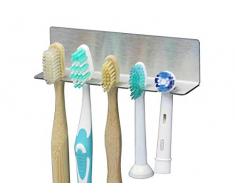 Zahnbürstenhalter aus Edelstahl auch für Aufsteckbürsten, Auswählbar ob für 2, 3, 4, 5, 6, 8 oder 15 Bürsten