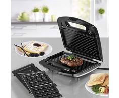 GOURMETmaxx Multifunktionsgerät 3 in 1 (Waffeleisen belgische Waffeln, Sandwich Maker, Kontaktgrill), Herausnehmbare & antihaftbeschichtete Wechselplatten, Kontrollleuchte (850 Watt)