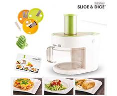 Livington Slice & Dice - Allesschneider | Cutter | Zerkleinerer | hobeln, würfeln, raspeln, schneiden | Küchenmaschine | 3 Einsätze – 5 Funktionen | Rezeptheft | Das Original aus dem TV von Mediashop