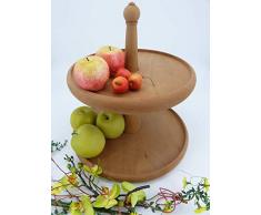 Etagere aus Holz, individuell, handgefertigt, Servierständer, Obstschale, Korb, dekorativ, 2 stöckig