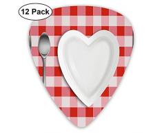 Wrution Herzförmige Teller Gabel Löffel und Messer Top View Celluloid Gitarrenplektren Form Classic Plektren Halter passend für Bass E-Akustikgitarren (12 Stück) personalisiert