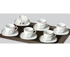 Topkapi 12-TLG Tassen-Set Espresso Mokka Elizabeth TK-980 Golddekor Porzellan