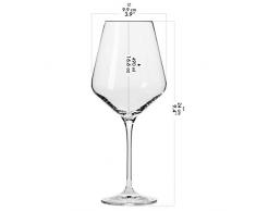 Krosno Rot-Weingläser | Set von 6 | 490 ML | Avant-Garde Kollektion | Perfekt für zu Hause, Restaurants und Partys | Spülmaschinenfest und Mikrowellengeeignet