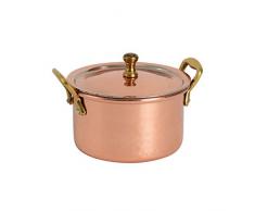 ProCook Serviertopf - gehämmerter Kupfer - 10 cm - Wunderschöne Optik und Präsentation - Mini- Topf - Kleiner Fleischtopf - Serviertopf
