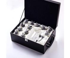 Z-NING Chinesische Tierkreisweingläser High-End-Glas Xiaolie Weißweingläser setzen kreativen Geschäftsgeschenkwein, Alten Zinnkoffer