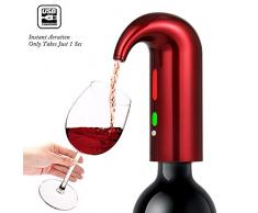 NIUE Wein-dekanter Und Belüfter, Rotwein-dekanter-Sets - Automatischer Wein-dekanter Und Ausgießer-Dispenser Für Rot- Und Weißwein Aufladbar (rot)