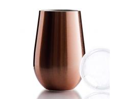BOHORIA® Premium Edelstahl Isolierbecher | Thermo-Becher | Wein-Glas to go | Cocktail-Glas | Doppelwandig & Vakuumisoliert – (350ml) | Reisebecher mit Deckel für Kaffee, Tee (Rose Gold)