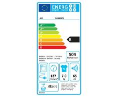 AEG T6DB40370 Wäschetrockner / 7 kg / Schontrommel / Mengenautomatik / Knitterschutz / bewahrt die Qualität der Textilien / 504 kWh pro Jahr / weiß