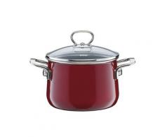 RIESS Fleischtopf Rosso, Gemüsetopf, Bratentopf, mit Glasdeckel, Ø 16 cm, 2 l