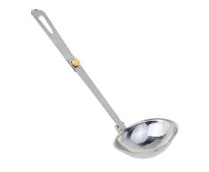 Nrpfell Silber L？Ffel Au？En Geschirr für Camping Edelstahl Klapp L？Ffel Faltbare Suppen Kelle Tragbare Koch Utensilien