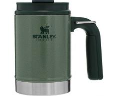 Stanley Legendary Classic Thermo-Becher für Camping 0.47L, Hammertone Green, 18/8 Edelstahl, Doppelwandige Vakuum-Isolierung, Weiter Griff, Edelstahlbecher Thermo Kaffeebecher Camping Geschirr