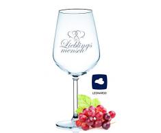 Leonardo Weinglas mit Gravur - Lieblingsmensch - Weinglas, das ideale Geschenk zum Geburtstag & Valentinstag - Geschenkidee für echte Lieblingsmenschen