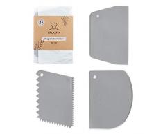 Backefix Teigschaber Profi Teigkarten Set Kunststoff – große Teigteiler zum auskratzen von Teigresten (3 Stück)