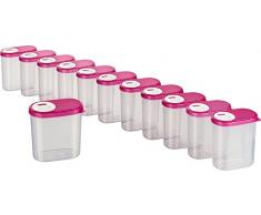 MiraHome Gewürzdosen Schüttdosen Streudosen Vorratsdosen 0,30l 12er Set pink Austrian Quality