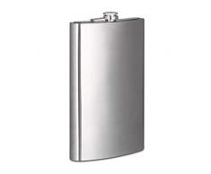 Relaxdays Flachmann XXL aus Edelstahl, Riesen Flachmann mit 1,8l Fassungsvolumen, klassisches Flachmann-Design, silber