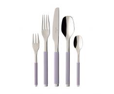 Villeroy & Boch - S+ Lavender Tafelbesteck 30tlg., hochwertiges Edelstahlbesteck mit Silikongriff für bis zu 6 Personen, spülmaschinenfest, lavendel