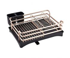 Yxp Exuberanter Abtropfgestell Mit Ablage Besteckhalter Geschirr Abtropfgestell Abtropfgestell Aluminium Küchenbedarf Roségold,Bowl Rack_a