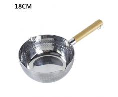 ZFXXN Holzgriff Saucepan Aluminium, Nonstick Stieltopf, für Suppe Eintopf Sauce Pasta tragbaren Kochwerkzeug