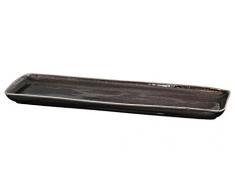 Broste Copenhagen 14533092 Platte - Beilagenplatte - Kuchenplatte - Steingut - Farbe: Nordic Coal / schwarz 12,5 x 35 cm
