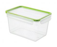 Rotho Clic and Lock Frischhaltedose 3 l, Kunststoff (BPA-frei), transparent / grün, 3 Liter (23,9 x 16 x 13,6 cm)