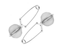 Teezange 2er Set - Schnelle Teezubereitung für zwischendurch - Tee-Ei Sieb Ø 4,5cm für 1 Tasse Tee - Teesieb Edelstahl rostfrei - Tea Infuser