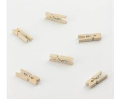 100 Mini Wäscheklammern Miniklammern - Holz natur