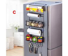 Gelentea Kühlschrank-Hängeregal, große Kapazität, für Zuhause, Küchenbedarf, Organizer, Haushalt, Mehrschichtige Kühlschrank-Aufbewahrung C