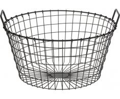Korb aus Draht schwarz 46 x 27 cm Zubehör Dekoration Haus Küche