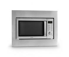 Klarstein 10028202 Einbau-Mikrowelle (eingebaut, mit Grillfunktion, 23 L, 800 W, Knöpfe, drehbar, Edelstahl)