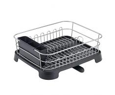 ZJZ Abtropfgestell, Geschirrabtropfgitter, Geschirrkorb, mit schwenkbarem Ausgießer, Geschirr Abtropfkorb für EIN Lufttrocknen auf der Arbeitsplatte, für Küche Teller