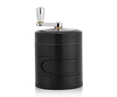 MAGT Premium Spice Herb Grinder, Handbetätigte Küchenmühle Aus Zinklegierung Mit Kurbelgriff, Ideal Für Tabak Und Die Meisten Kräuter (schwarz)