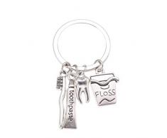 Amosfun Dental Keyring Zahnbürste Zahnpasta Schlüsselanhänger Anhänger für Zahnarzt Dental Hygienist Assistent Geschenk