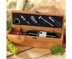 Carlo Milano Weinkiste: 5-teiliges Sommelier-Set in edler Geschenkbox für 1 Weinflasche (Wein Geschenkkiste)