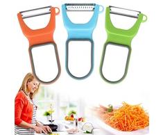 ROCONAT Neue Küche 3 Stü Edelstahl Multifunktionaler Schäler Täglich nützliche Kochutensilien Gemüsehobel