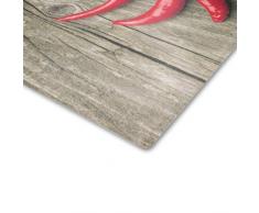 XXL Glas-Schneidebrett mit Motiv im Peperoni-Design, Grösse 28,5x39cm