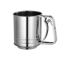 PowerBH Küche Edelstahl Mehlsieb Drei-Schicht-Bodensieb Korrosionsbeständige Backzubehör