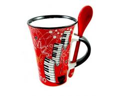 Little Snoring Gifts: Cappuccino Tasse With Spoon - Violin (Black)