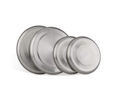Relaxdays Herdabdeckplatten Edelstahl 4er Set, Herdplatten Abdeckung bis 20 cm Durchmesser Elektroherd Abdeckung, silber