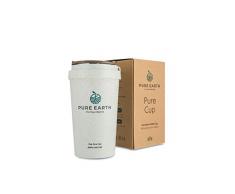 Pure Earth® | Kaffeebecher To Go | Auslaufsicherer Thermobecher | Hergestellt aus Reishülsen Doppelwandiger Travel Mug | Keine plastischen Gerüche 100% recycelbar | Eine Pure Cup pflanzt einen Baum