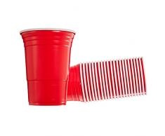 Cocofish XL Party Cups 50x Partybecher Trinkbecher Platikbecher Extra Groß und Ultra Robust - 50 Stück Rot