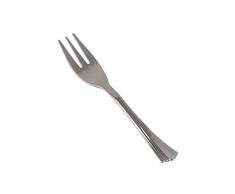 Papstar 84863, 50 Kuchen-Gabeln, Kuchengabel, PS, metallisiert, 14,5 cm, silber