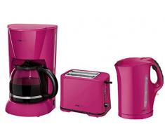 Clatronic Frühstücks-Set Frühstücksset Kaffeemaschine Toaster Wasserkocher brombeer
