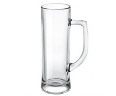 Borgonovo 12003320 Danubio Bierseidel, Bierkrug, Bierglas, 596ml, mit Füllstrich bei 0.5l, Glas, transparent, 6 Stück