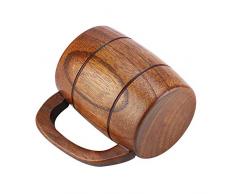 Fdit Hölzerner Bierkrug Eiche Tolle Handwerkskunst aus hochwertigen Materialien Handgemacht– Strapazierfähig Robust Langlebig