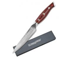 SCHNEIDWERK Allzweck-Messer Damastmesser, Küchenmesser G10-Griff, 13 cm Klingenlänge, 67 Lagen Edelstahl-Damast, sehr scharfes Kochmesser aus Damaststahl, Damaszener-Stahl Rostfrei TE-Serie
