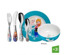 WMF Disney Frozen Kindergeschirr, mit Kinderbesteck, 6-teilig, ab 3 Jahren, Cromargan Edelstahl poliert, spülmaschinengeeignet, farb- und lebensmittelecht