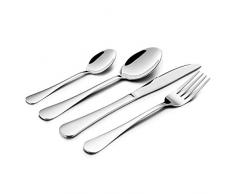 Silber Besteckset, Premium 8-teilige Besteck Tafelbesteck Set aus rostfreiem Stahl Essbesteck Set Edelstahl Besteck Set Menübesteck poliert, glänzend, Spülmaschinenfest für Küche, Party, Restaurant
